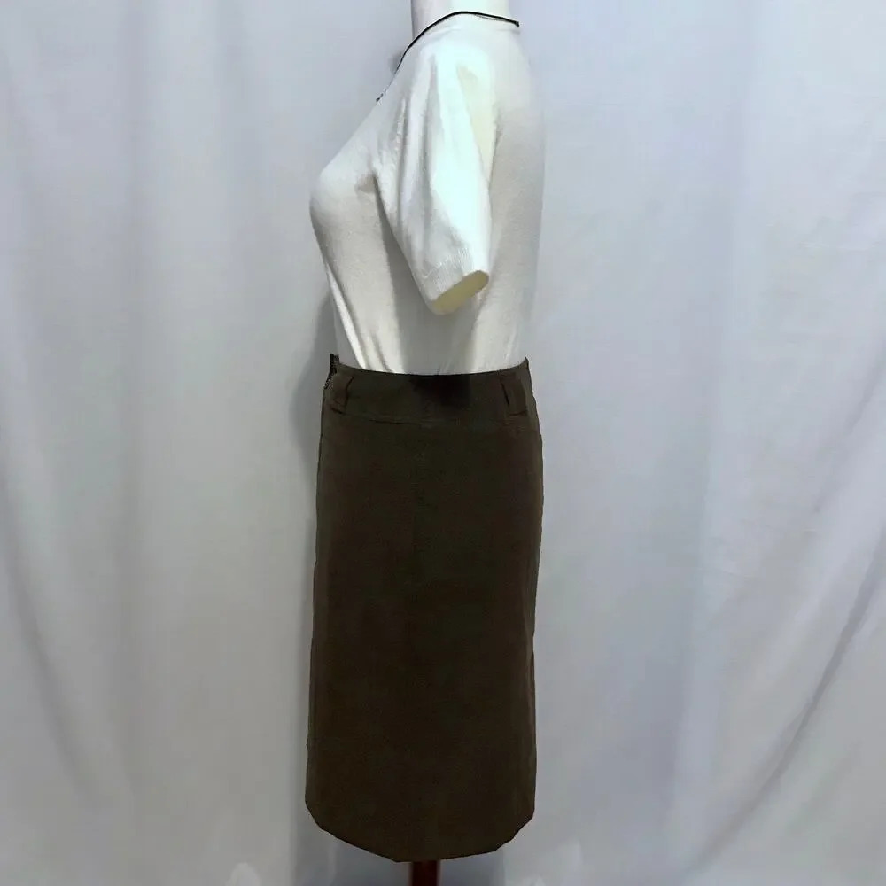 Austin Reed Vintage Brown Knee Length Skirt Women 10 - Picture 6 of 16